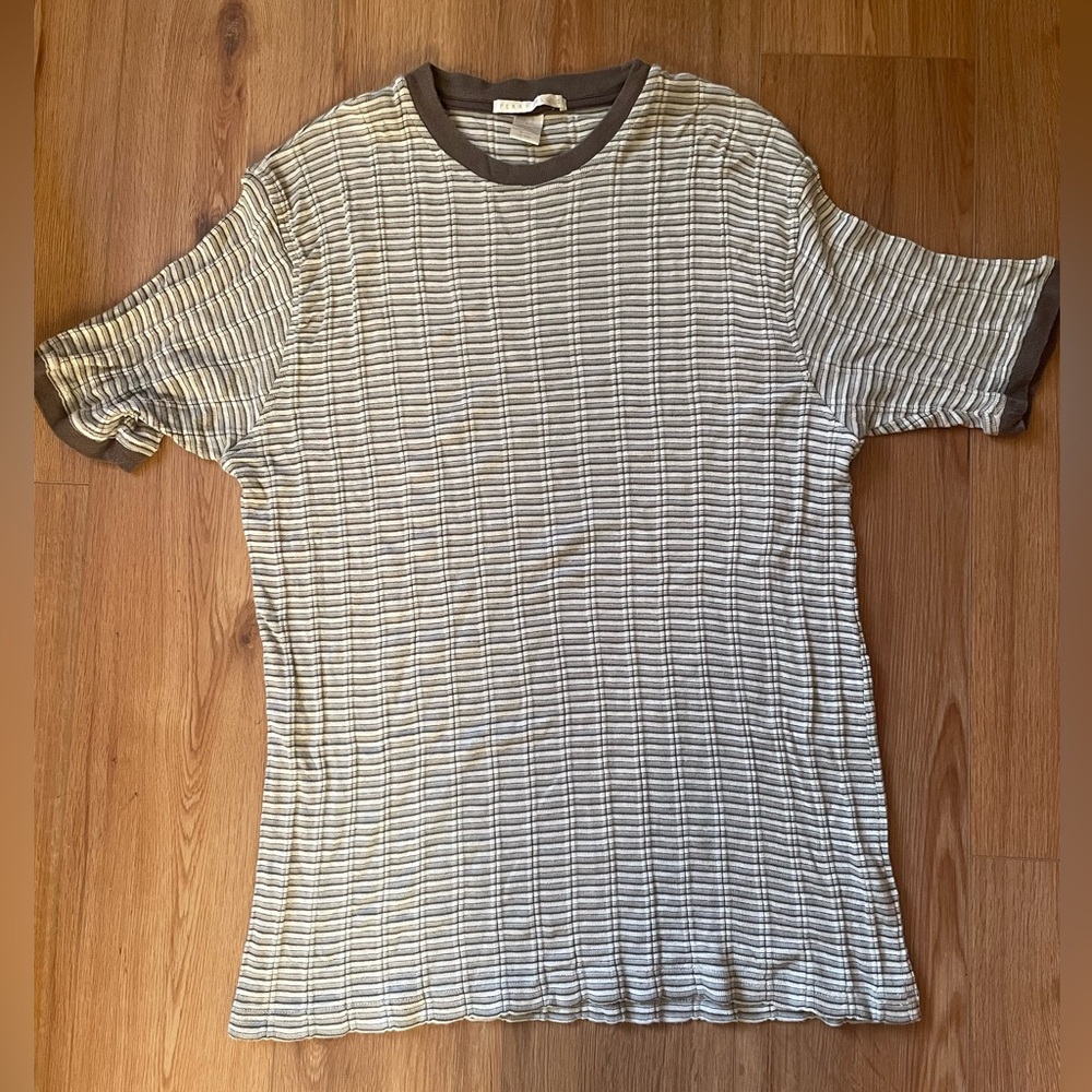 Perry Ellis ribbed striped tee, L